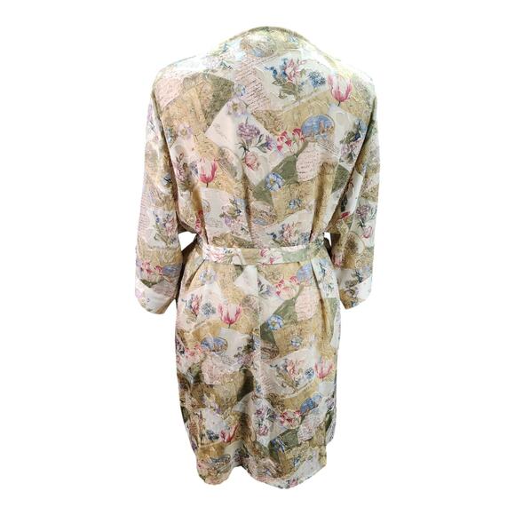 Gloria Vanderbilt Intimates Robe 3x 4x Sheer Kimono Floral Sexy Vintage Cover Up - Picture 4 of 12